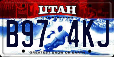 UT license plate B974KJ