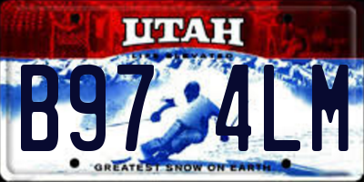 UT license plate B974LM