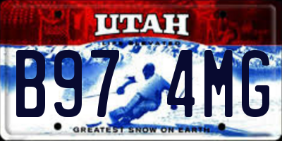 UT license plate B974MG