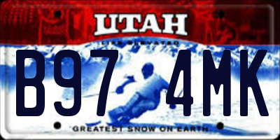 UT license plate B974MK