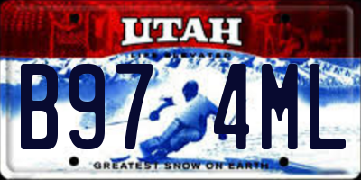 UT license plate B974ML