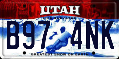 UT license plate B974NK