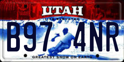 UT license plate B974NR