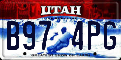 UT license plate B974PG
