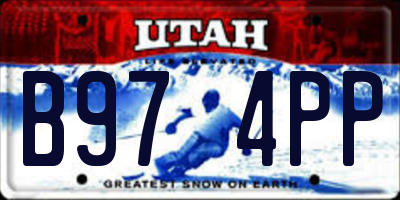 UT license plate B974PP