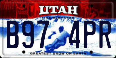 UT license plate B974PR