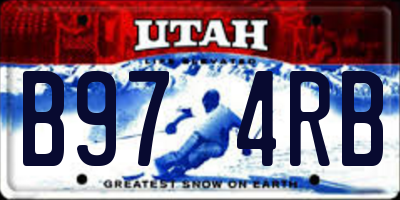 UT license plate B974RB