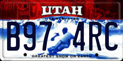 UT license plate B974RC