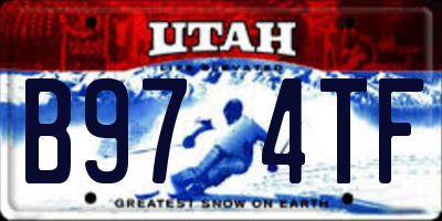 UT license plate B974TF