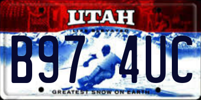 UT license plate B974UC