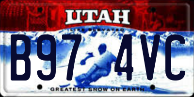 UT license plate B974VC