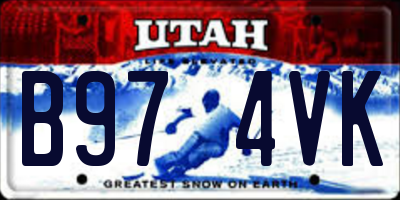 UT license plate B974VK