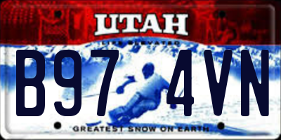 UT license plate B974VN