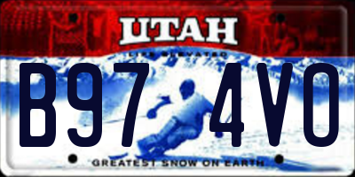 UT license plate B974VO
