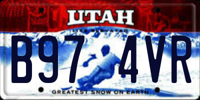 UT license plate B974VR