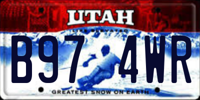 UT license plate B974WR
