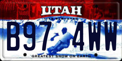 UT license plate B974WW
