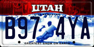 UT license plate B974YA