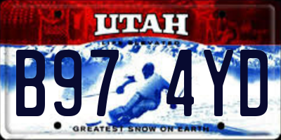 UT license plate B974YD