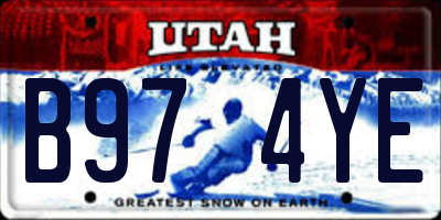 UT license plate B974YE