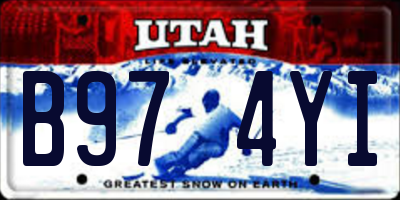 UT license plate B974YI
