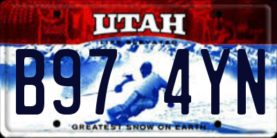 UT license plate B974YN