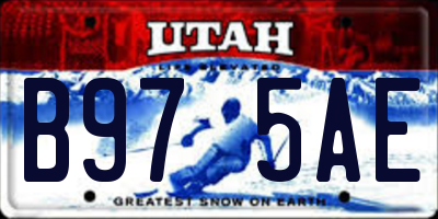 UT license plate B975AE