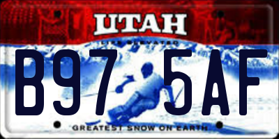 UT license plate B975AF