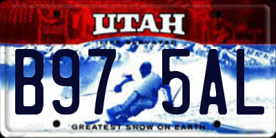 UT license plate B975AL