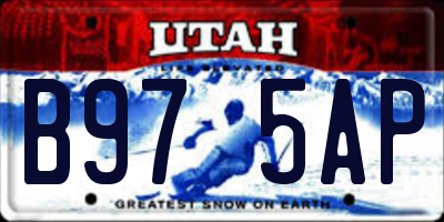 UT license plate B975AP