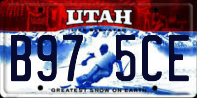UT license plate B975CE
