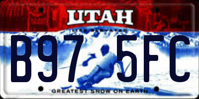 UT license plate B975FC