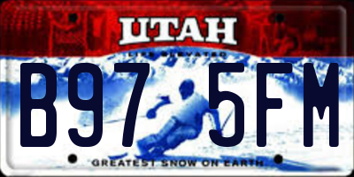 UT license plate B975FM