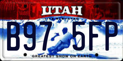 UT license plate B975FP