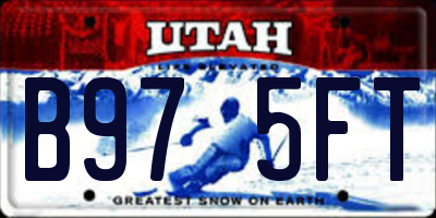UT license plate B975FT
