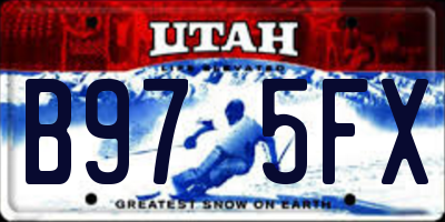 UT license plate B975FX