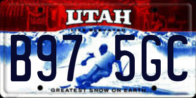 UT license plate B975GC