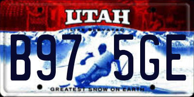 UT license plate B975GE