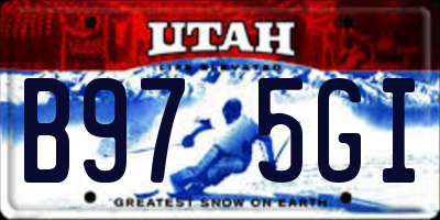 UT license plate B975GI
