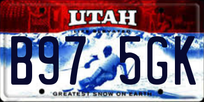 UT license plate B975GK