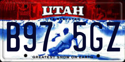UT license plate B975GZ