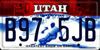 UT license plate B975JB