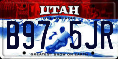 UT license plate B975JR