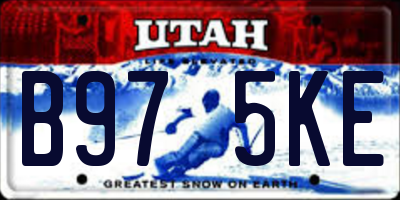 UT license plate B975KE