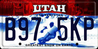 UT license plate B975KP