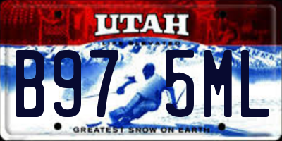 UT license plate B975ML