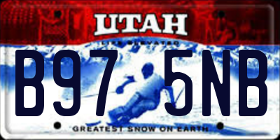 UT license plate B975NB