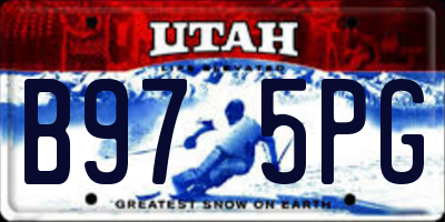 UT license plate B975PG