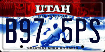 UT license plate B975PS