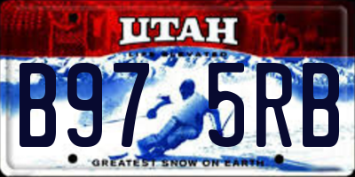 UT license plate B975RB